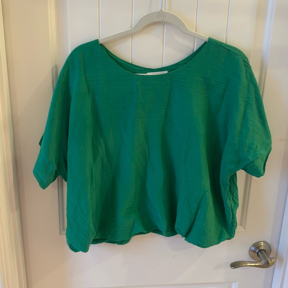 Green Bubble Blouse